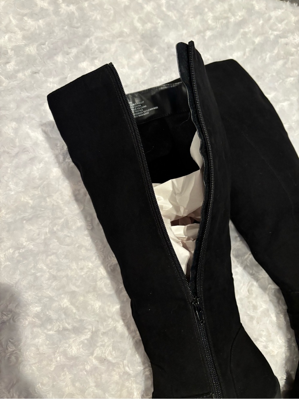 Black Knee-High Wedge Boots - Women - Picture 5 of 8